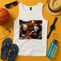 Funny Jason And Michael Halloween Drink Beer Tank Top thumb 4