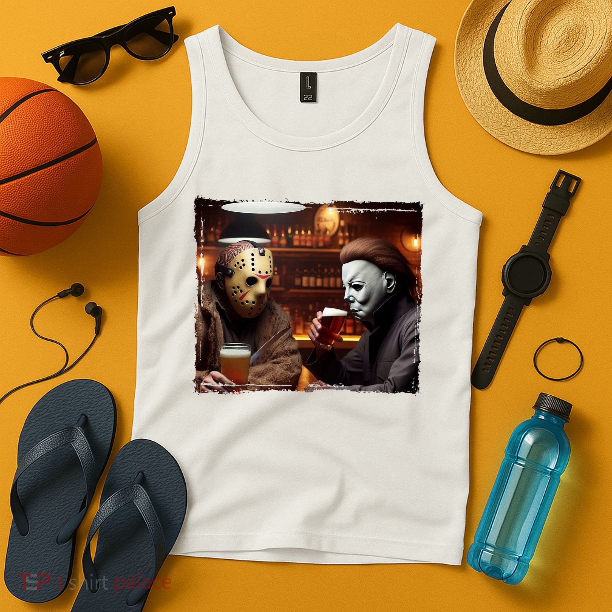 Funny Jason And Michael Halloween Drink Beer Tank Top