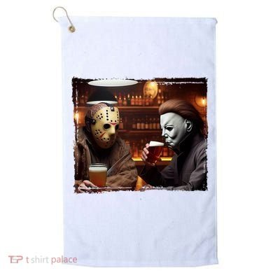 Funny Jason And Michael Halloween Drink Beer Golf Towel