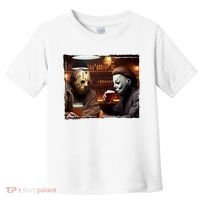Funny Jason And Michael Halloween Drink Beer Toddler T-Shirt thumb 0