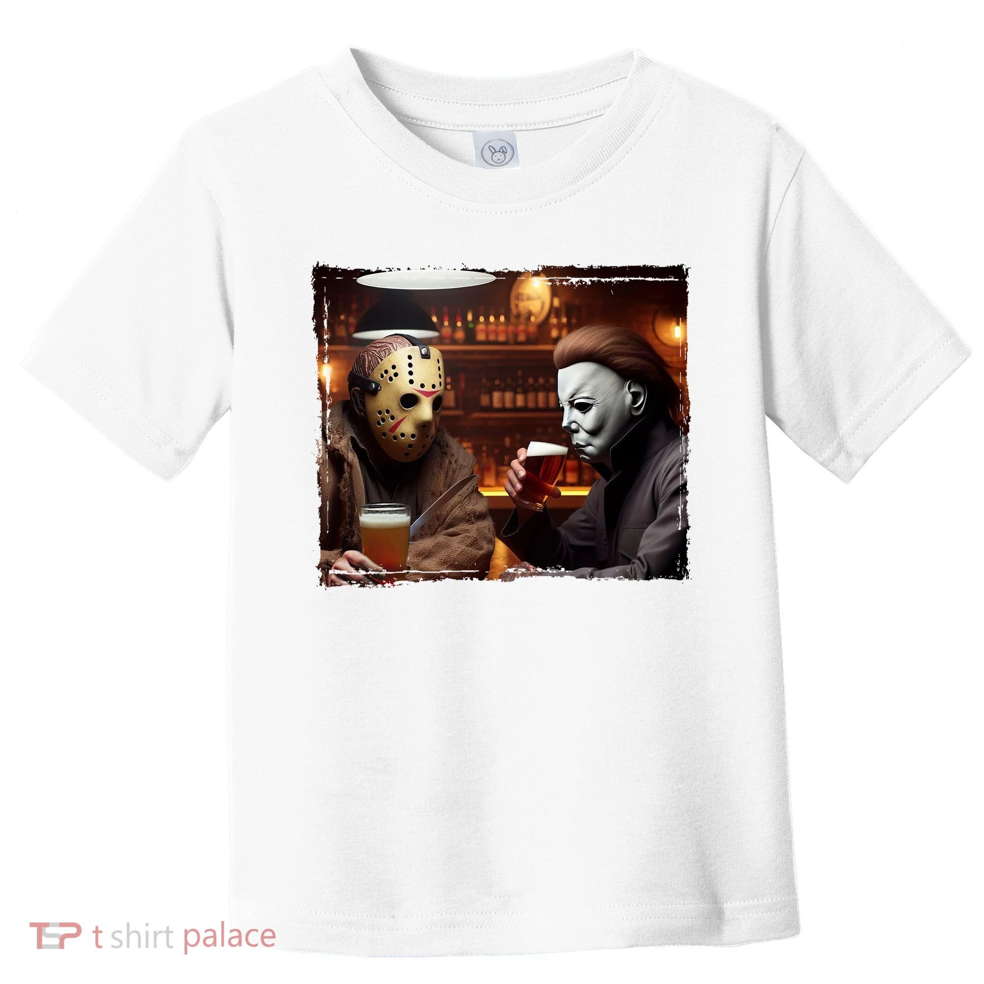 Funny Jason And Michael Halloween Drink Beer Toddler T-Shirt