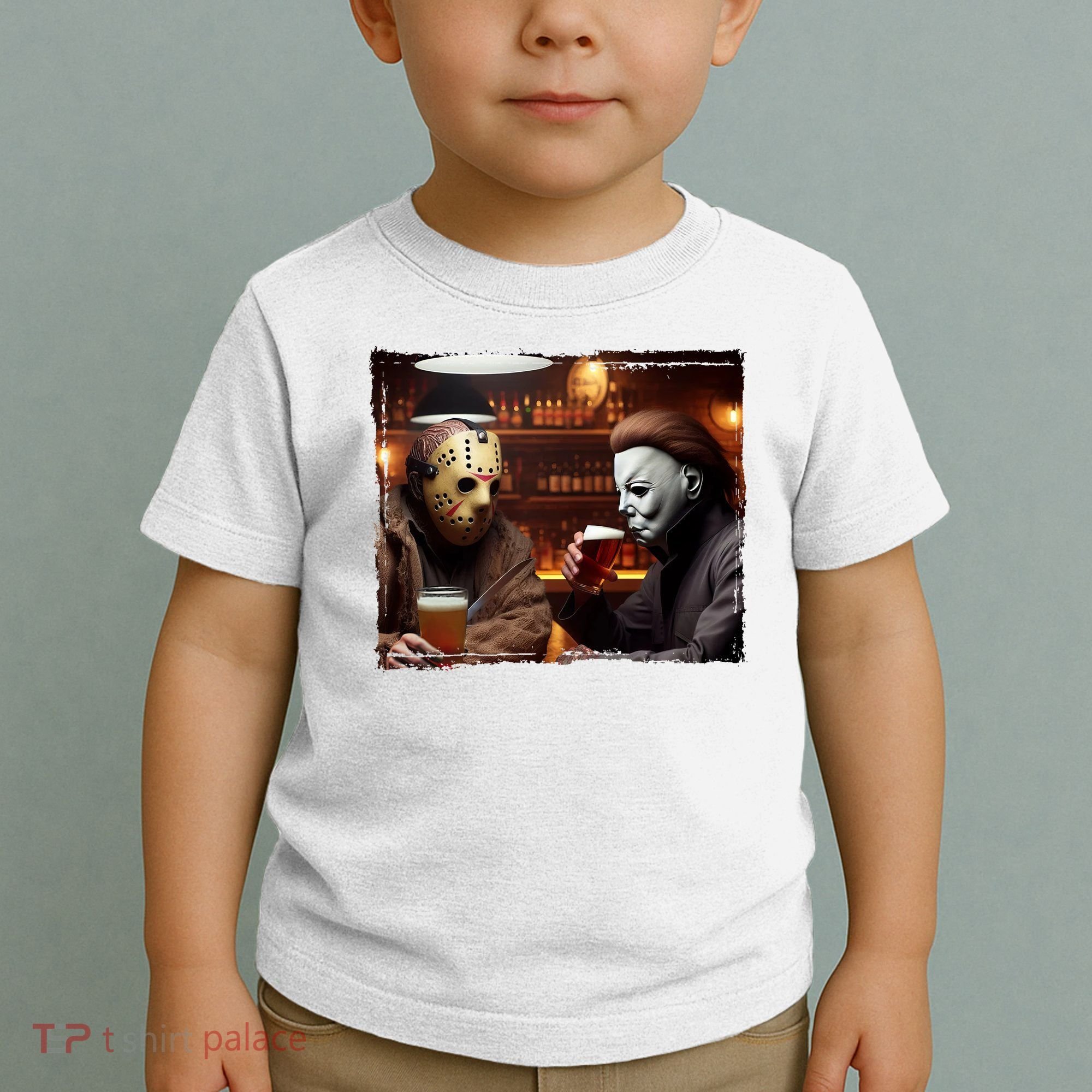 Funny Jason And Michael Halloween Drink Beer Toddler T-Shirt