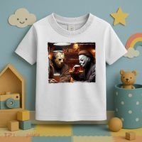 Funny Jason And Michael Halloween Drink Beer Toddler T-Shirt thumb 3