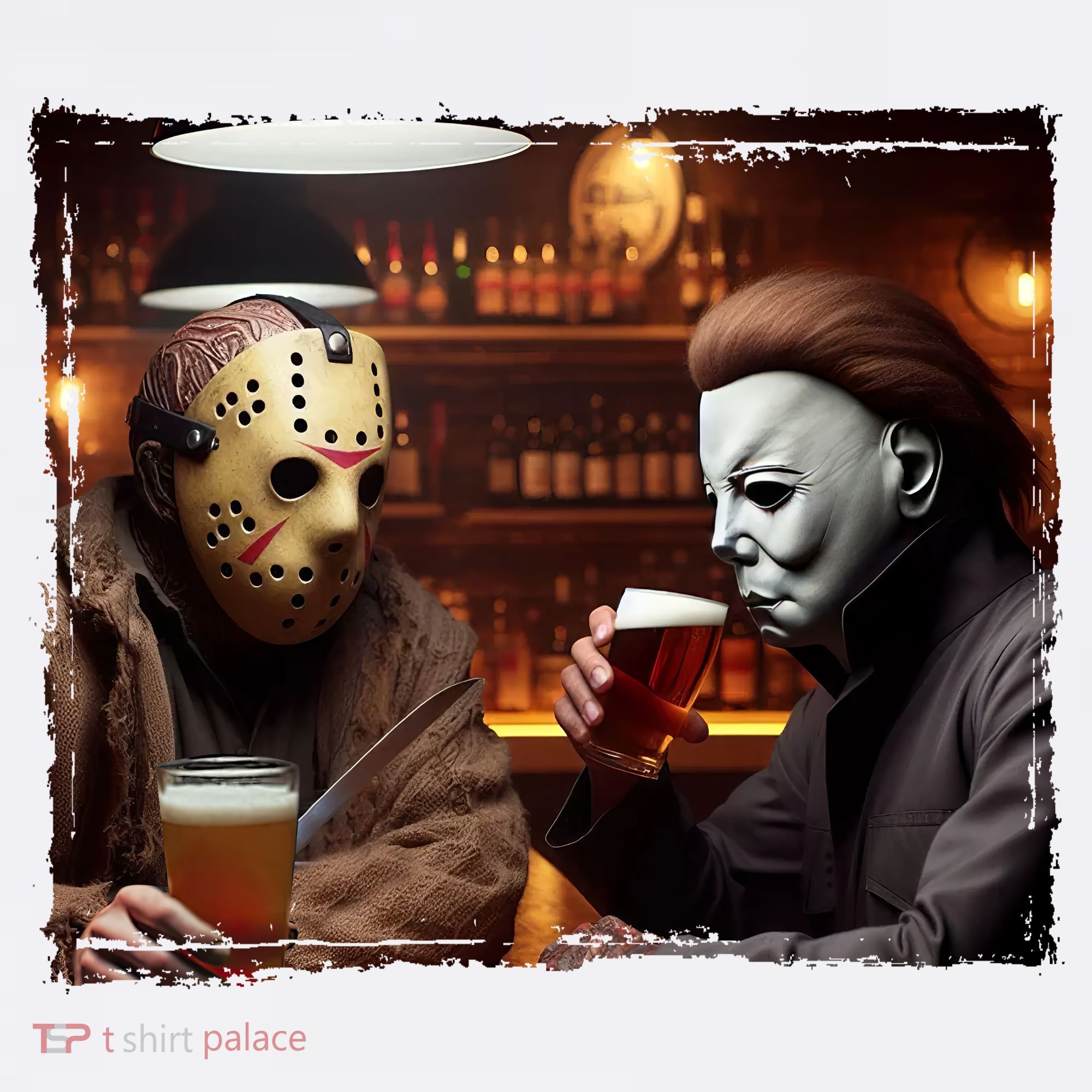 Funny Jason And Michael Halloween Drink Beer Women's Long Sleeve Shirt