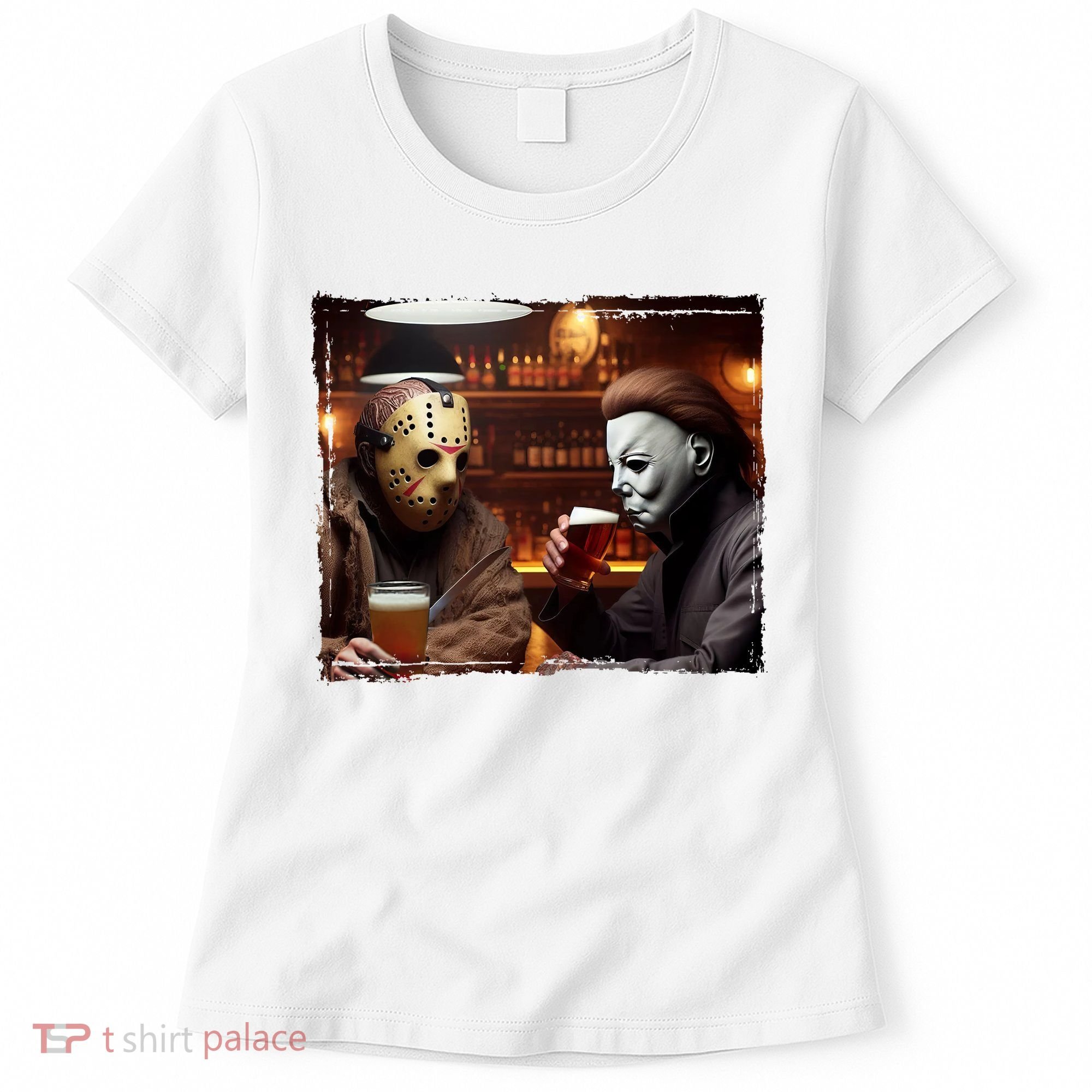 Funny Jason And Michael Halloween Drink Beer Women's T-Shirt
