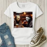 Funny Jason And Michael Halloween Drink Beer Women's T-Shirt thumb 3