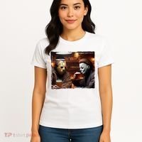 Funny Jason And Michael Halloween Drink Beer Women's T-Shirt thumb 4