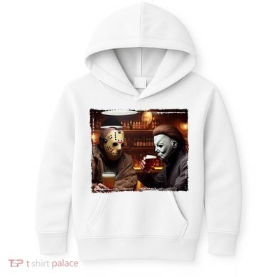 Funny Jason And Michael Halloween Drink Beer Kids Hoodie