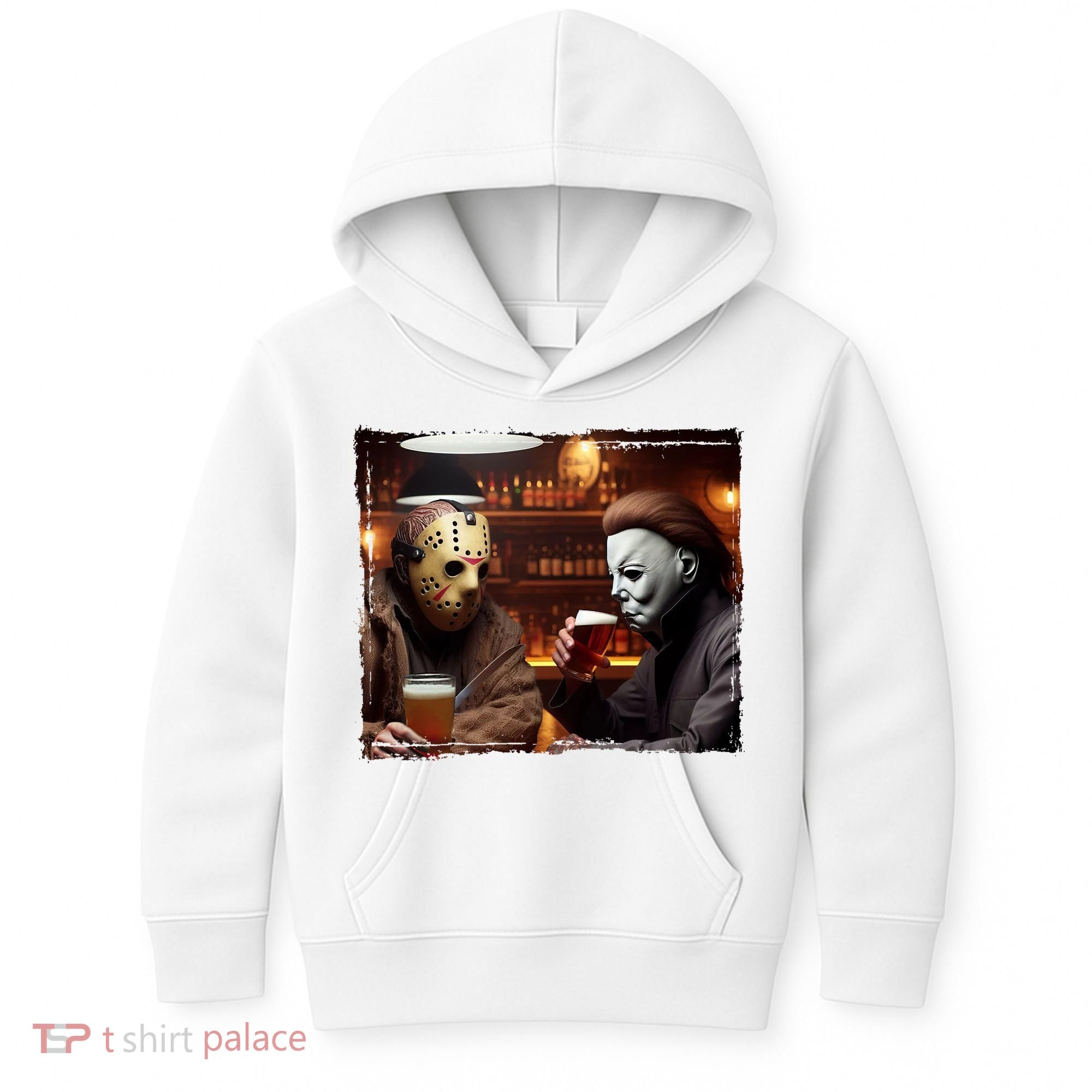 Funny Jason And Michael Halloween Drink Beer Kids Hoodie