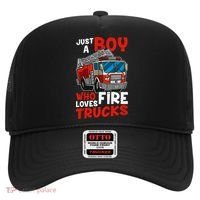 Firefighter Just A Boy Who Loves Fire Trucks Hat thumb 0