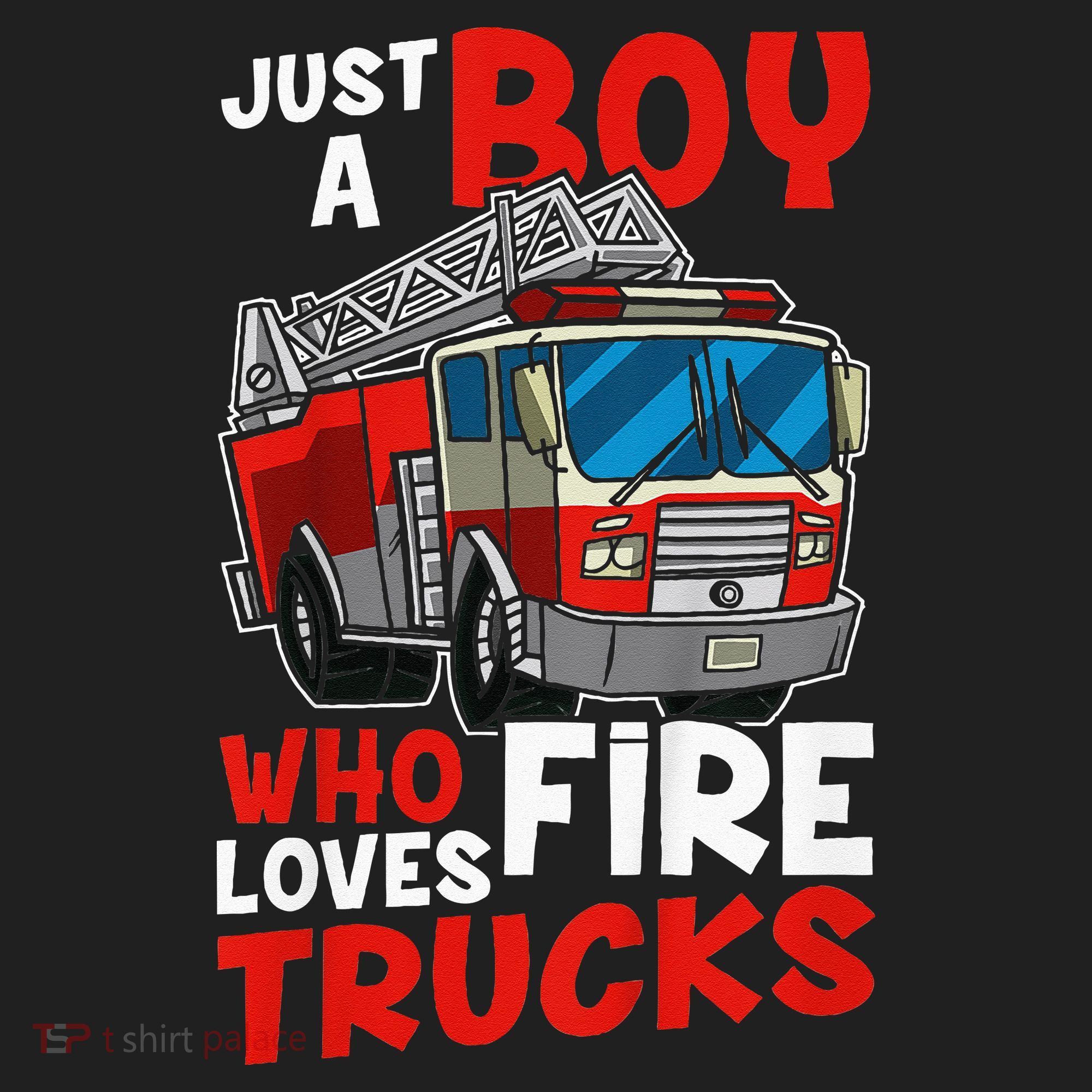 Firefighter Just A Boy Who Loves Fire Trucks Hat
