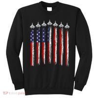 Fighter Jet Airplane USA Flag 4th Of July Patriotic Sweatshirt thumb 0