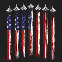 Fighter Jet Airplane USA Flag 4th Of July Patriotic Beanie thumb 2