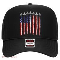 Fighter Jet Airplane USA Flag 4th Of July Patriotic Hat thumb 0