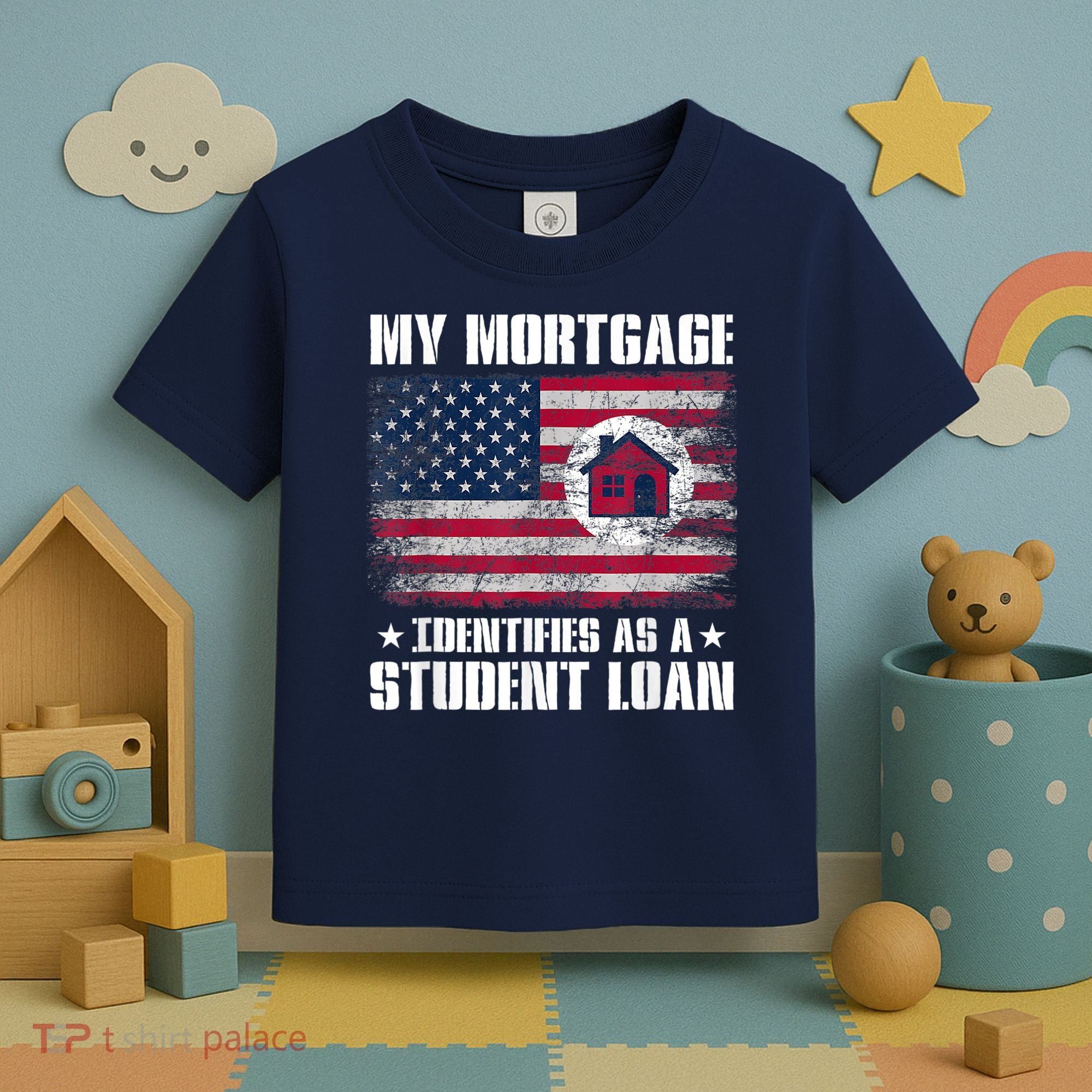 Funny Joe Biden My Mortgage Identifies As A Student Loan Toddler T-Shirt