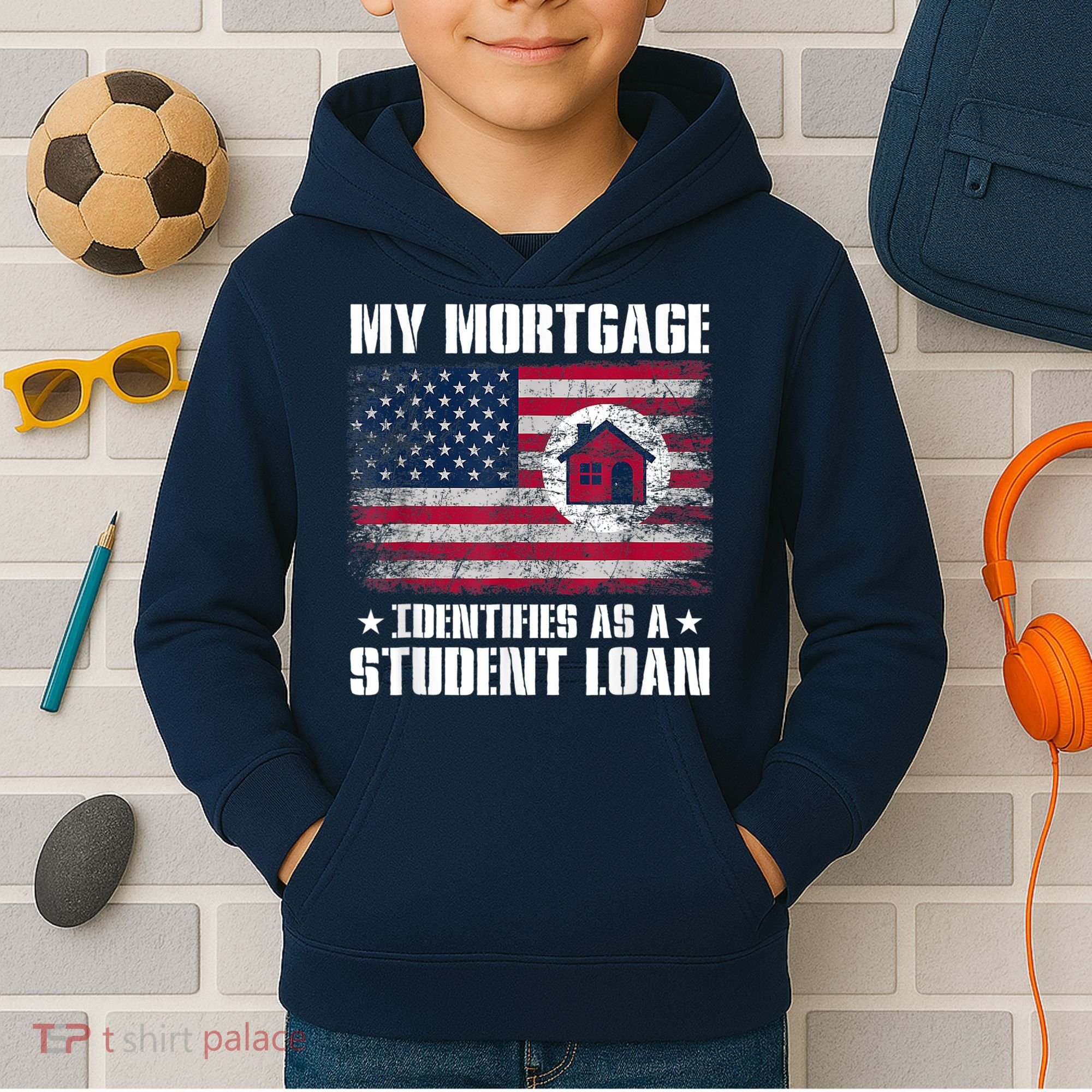 Funny Joe Biden My Mortgage Identifies As A Student Loan Kids Hoodie