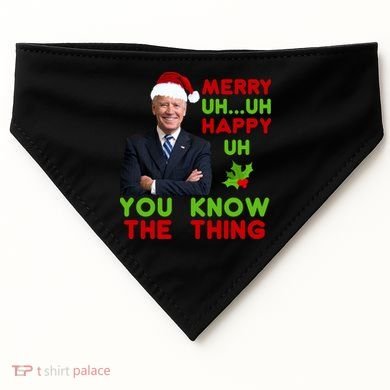 Funny Joe Biden Christmas USA-Made Doggie Bandana