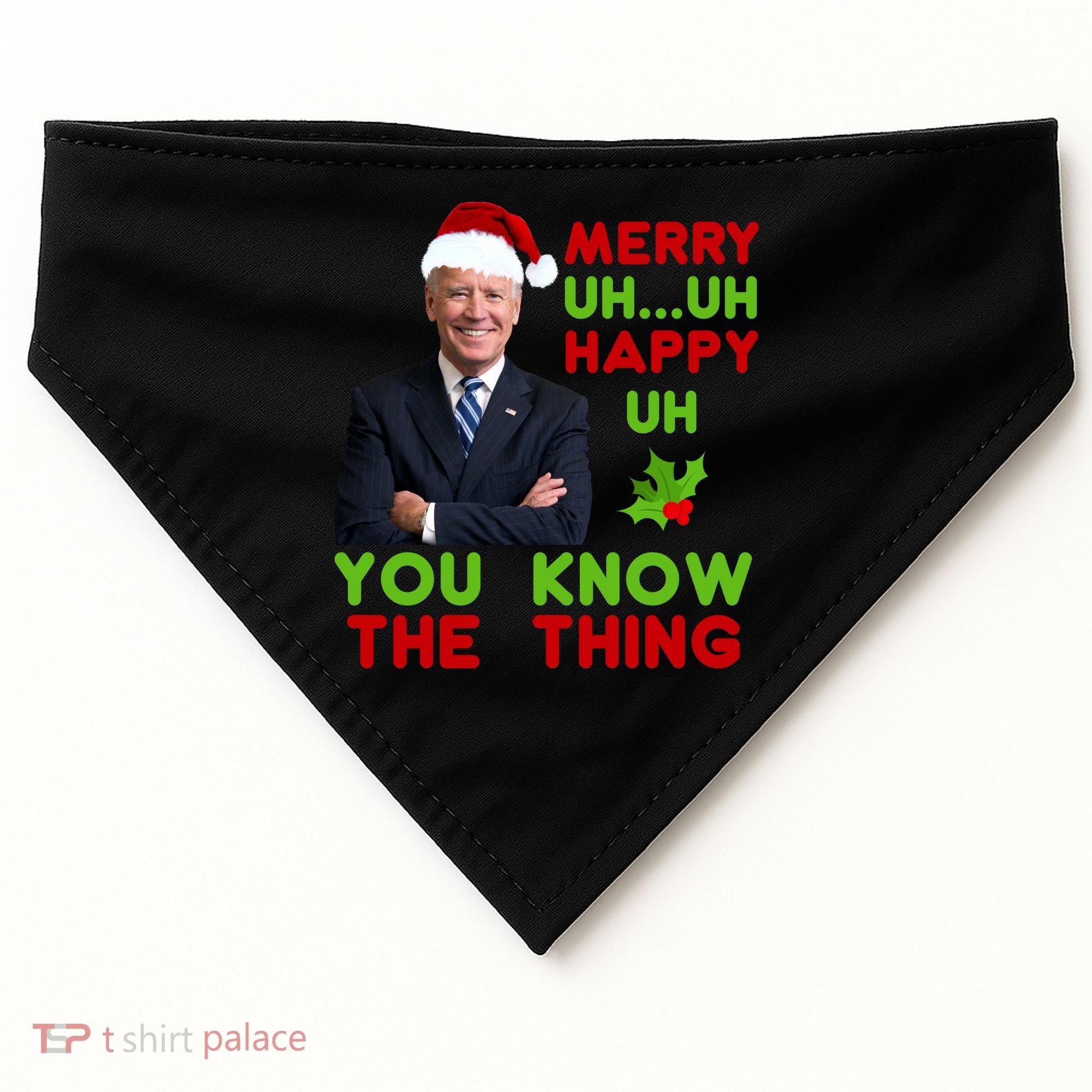 Funny Joe Biden Christmas USA-Made Doggie Bandana