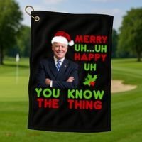 Funny Joe Biden Christmas Golf Towel thumb 1