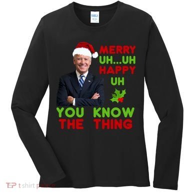 Funny Joe Biden Christmas Women's Long Sleeve Shirt