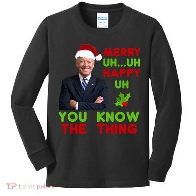 Funny Joe Biden Christmas Kids Long Sleeve Shirt