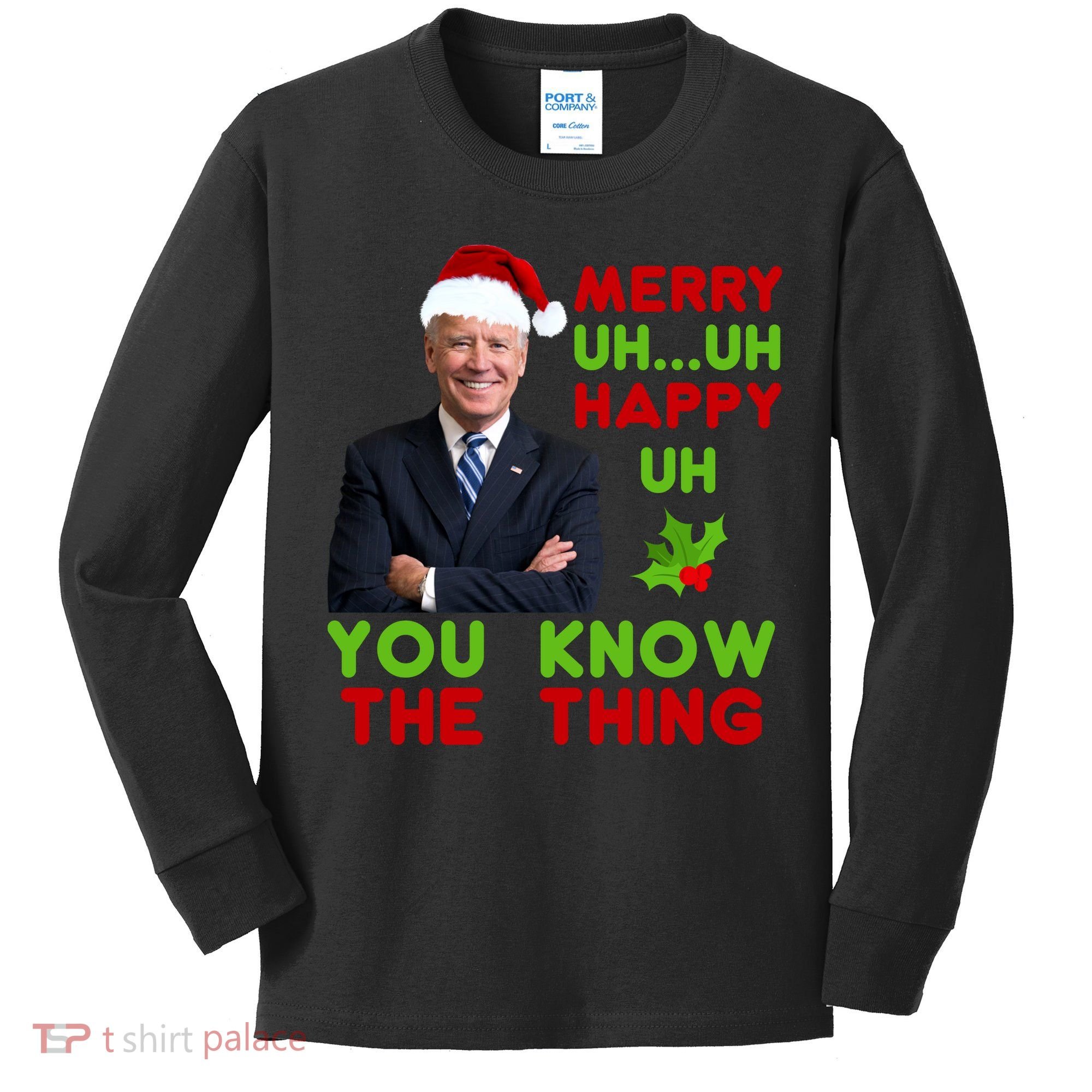 Funny Joe Biden Christmas Kids Long Sleeve Shirt