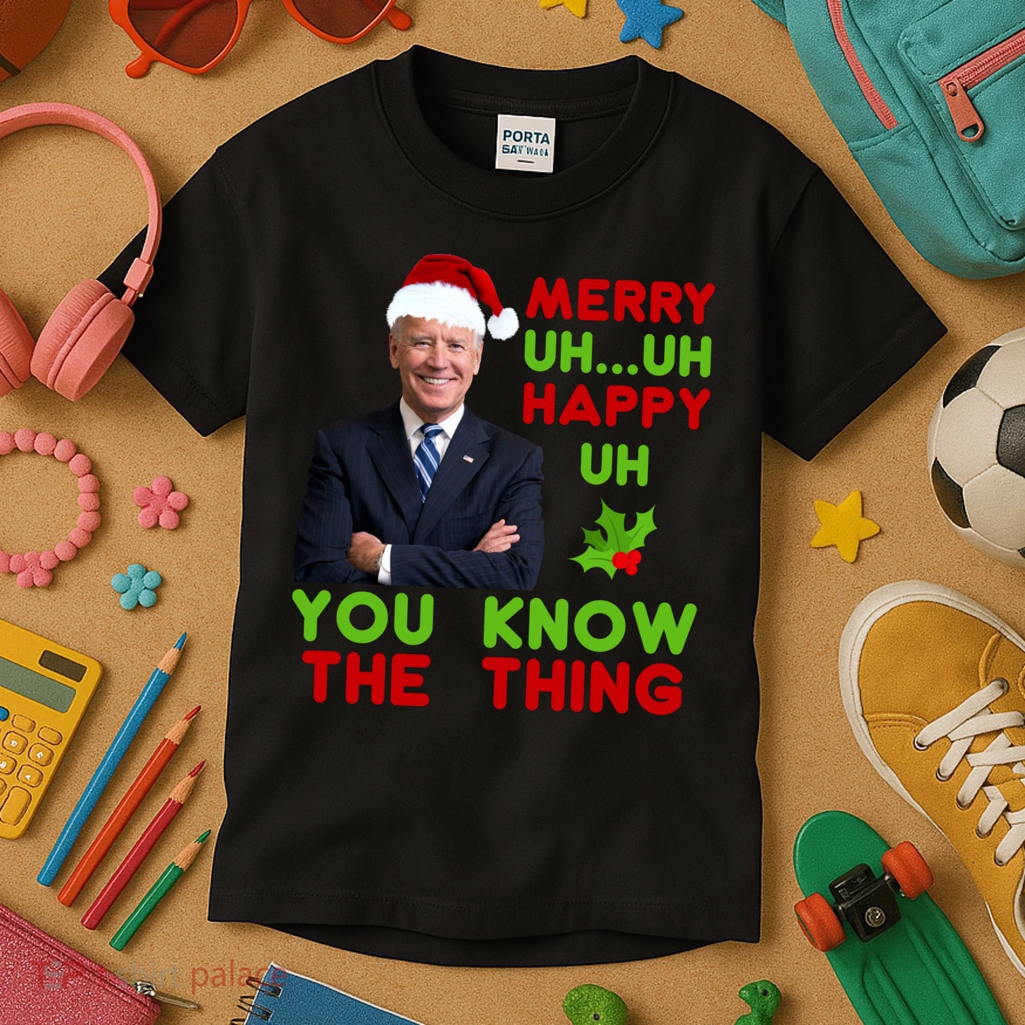 Funny Joe Biden Christmas Kids T-Shirt