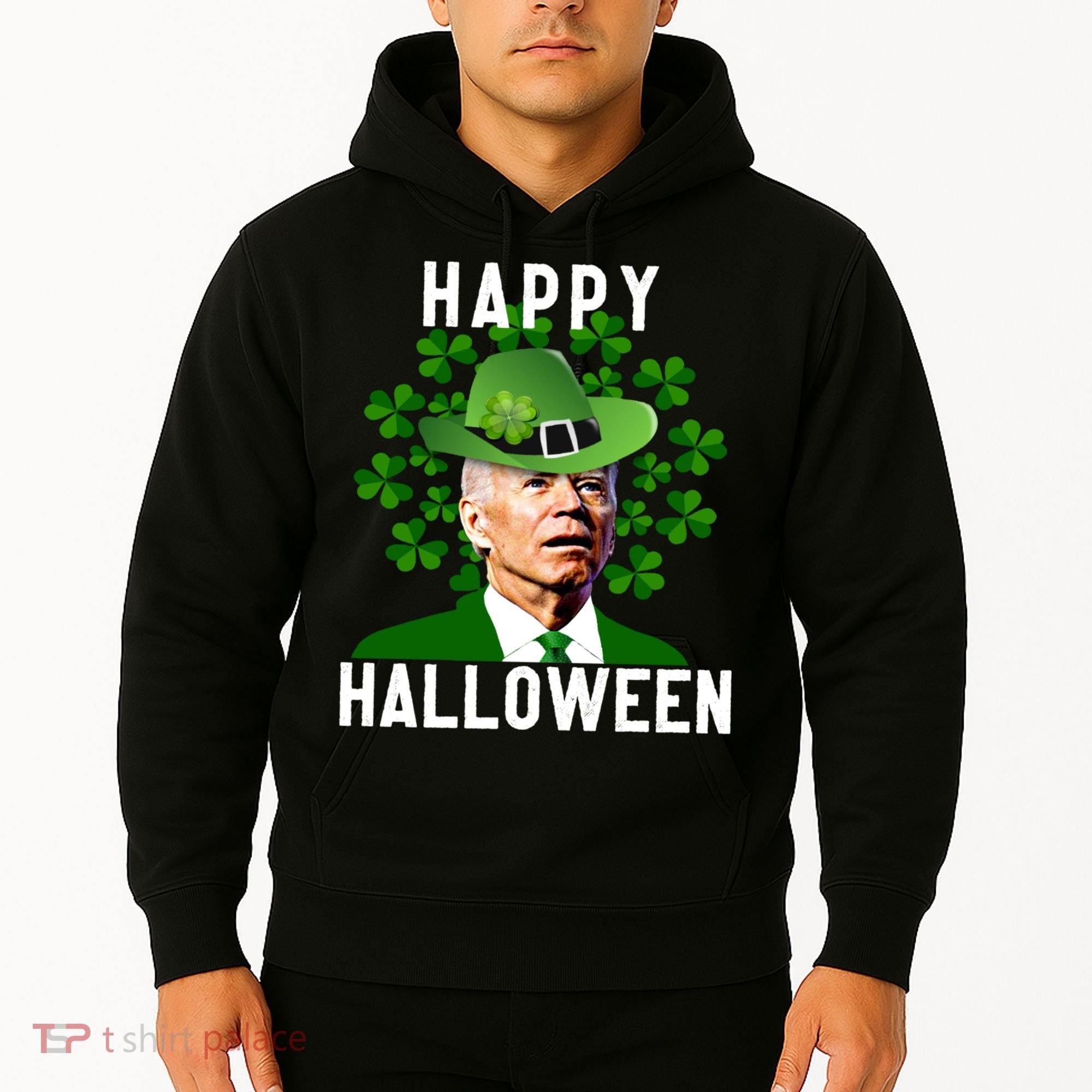 Funny Joe Biden St Patricks Day Confused Halloween Biden Hoodie
