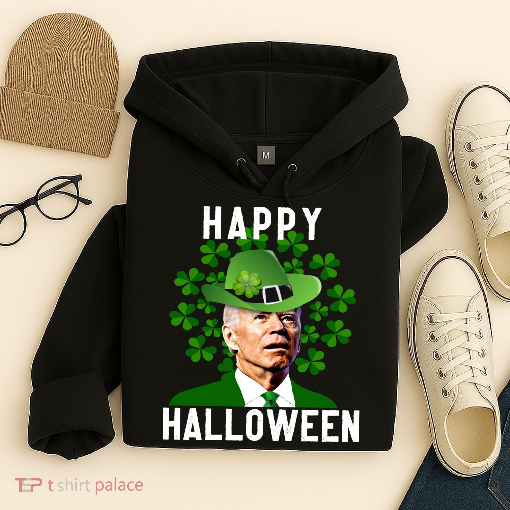 Funny Joe Biden St Patricks Day Confused Halloween Biden Hoodie