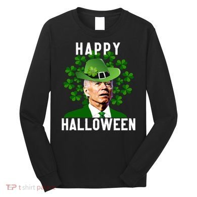 Funny Joe Biden St Patricks Day Confused Halloween Biden Long Sleeve Shirt