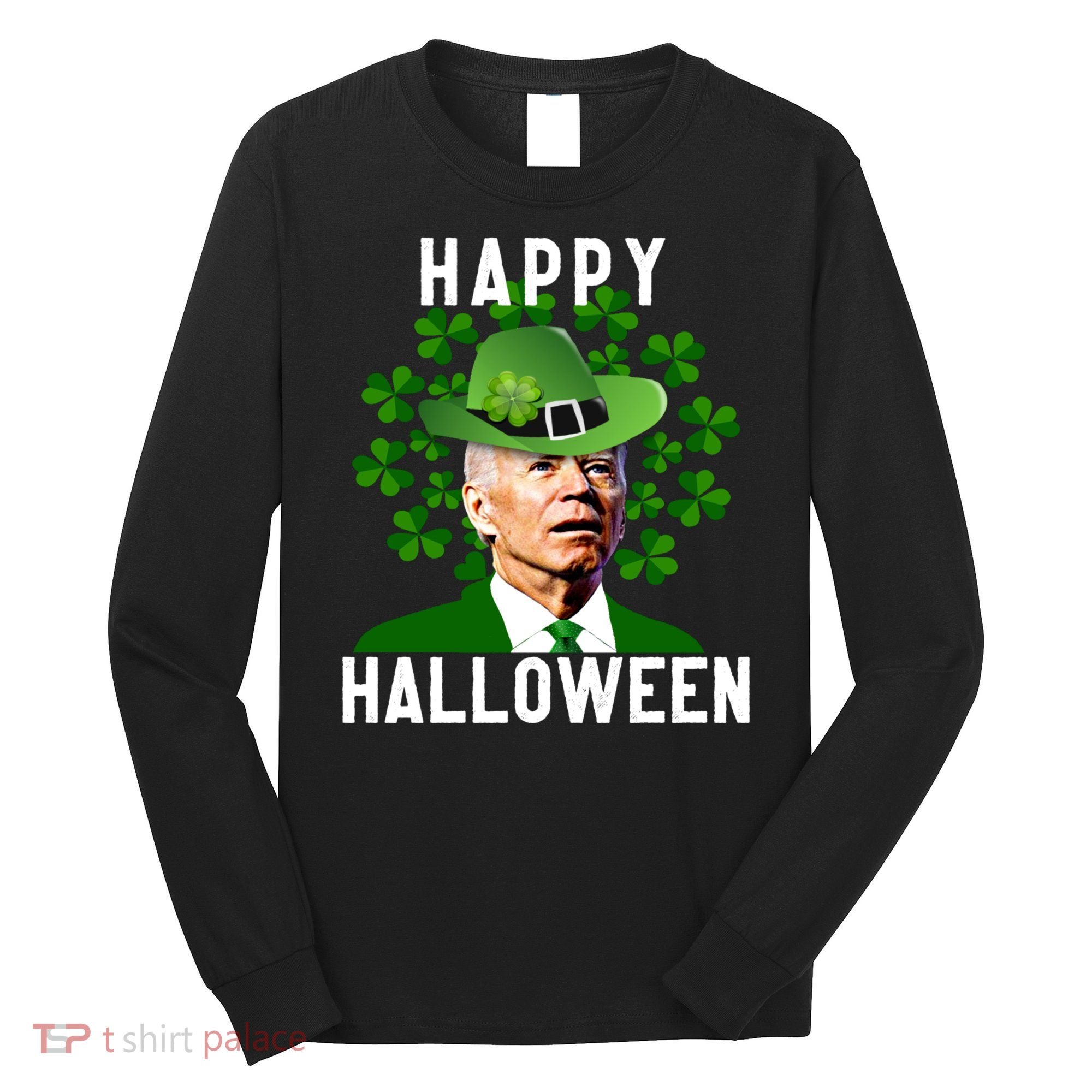 Funny Joe Biden St Patricks Day Confused Halloween Biden Long Sleeve Shirt