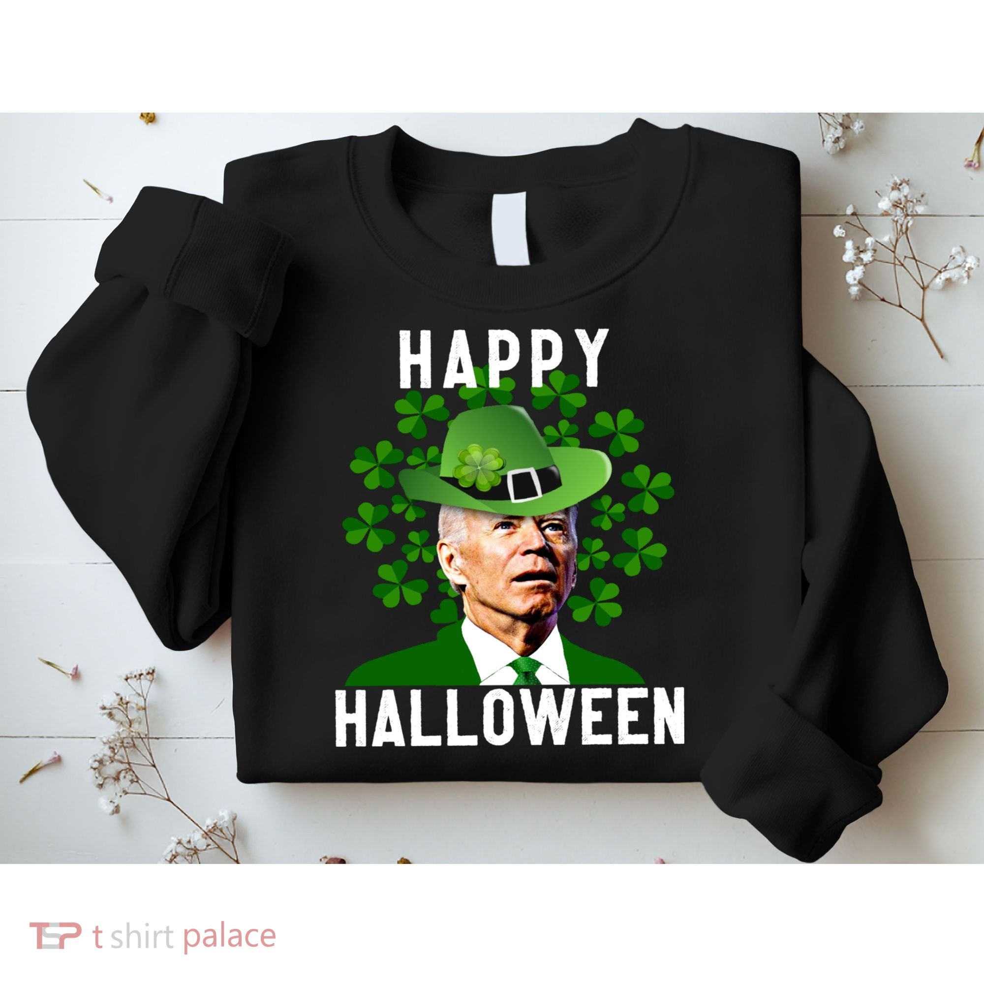 Funny Joe Biden St Patricks Day Confused Halloween Biden Sweatshirt