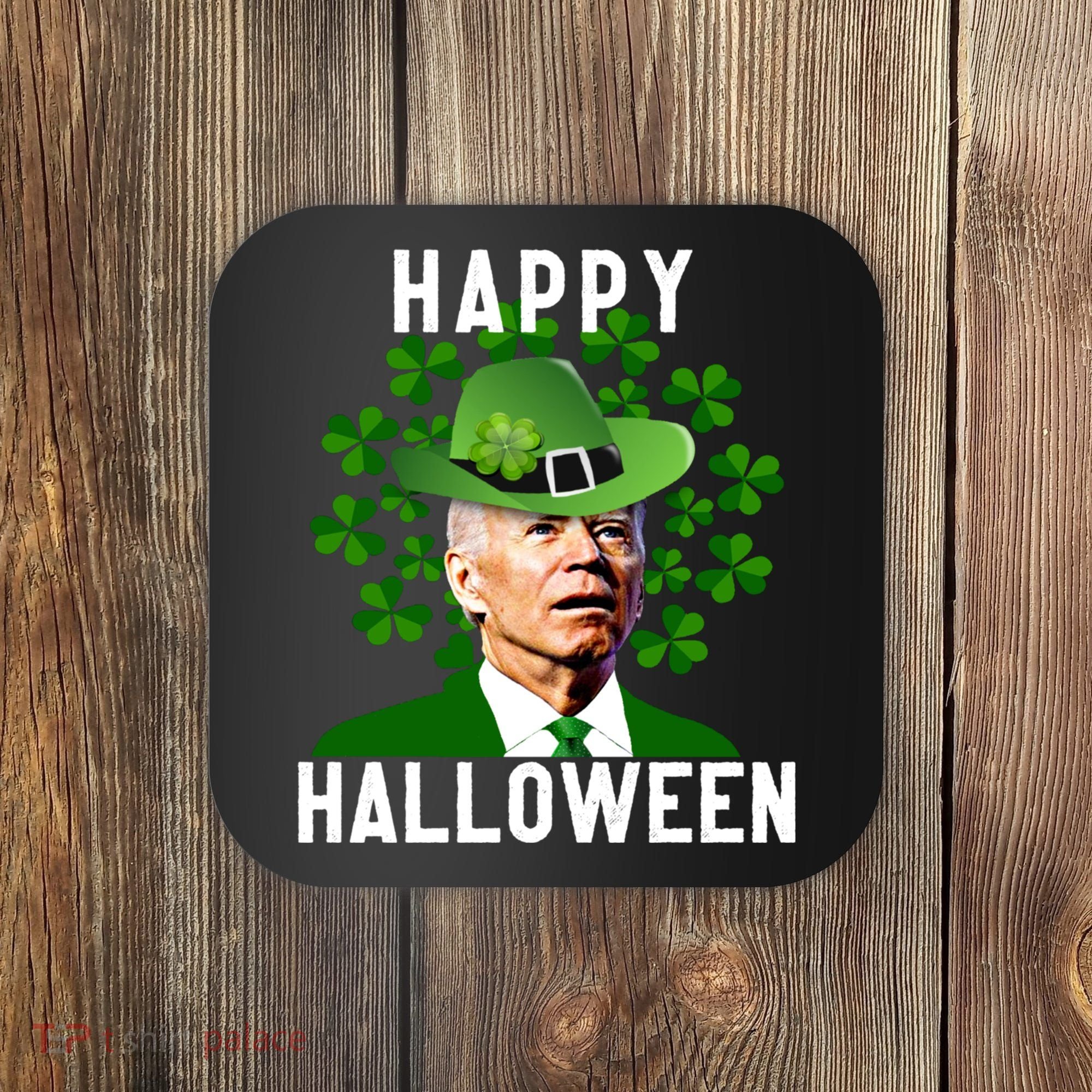 Funny Joe Biden St Patricks Day Confused Halloween Biden Coaster