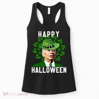 Funny Joe Biden St Patricks Day Confused Halloween Biden Women's Tank Top thumb 0