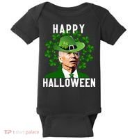Funny Joe Biden St Patricks Day Confused Halloween Biden Baby Bodysuit thumb 0