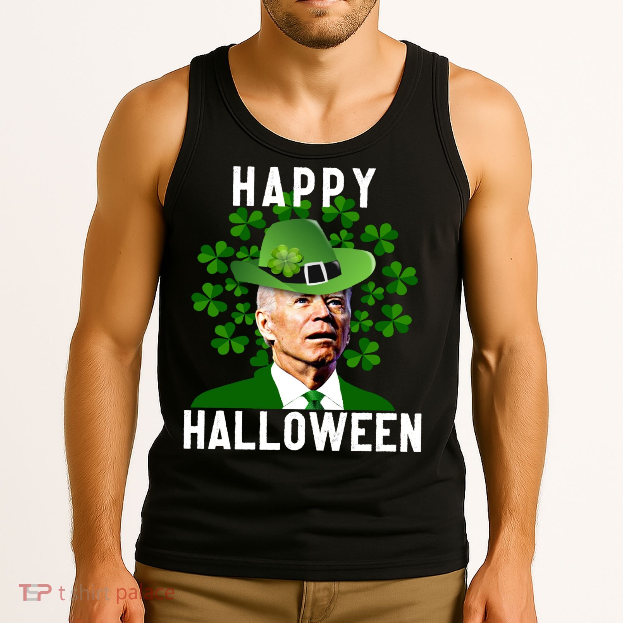 Funny Joe Biden St Patricks Day Confused Halloween Biden Tank Top