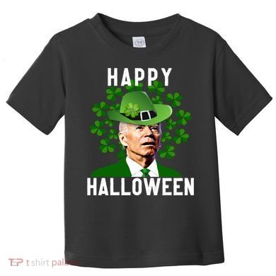 Funny Joe Biden St Patricks Day Confused Halloween Biden Toddler T-Shirt