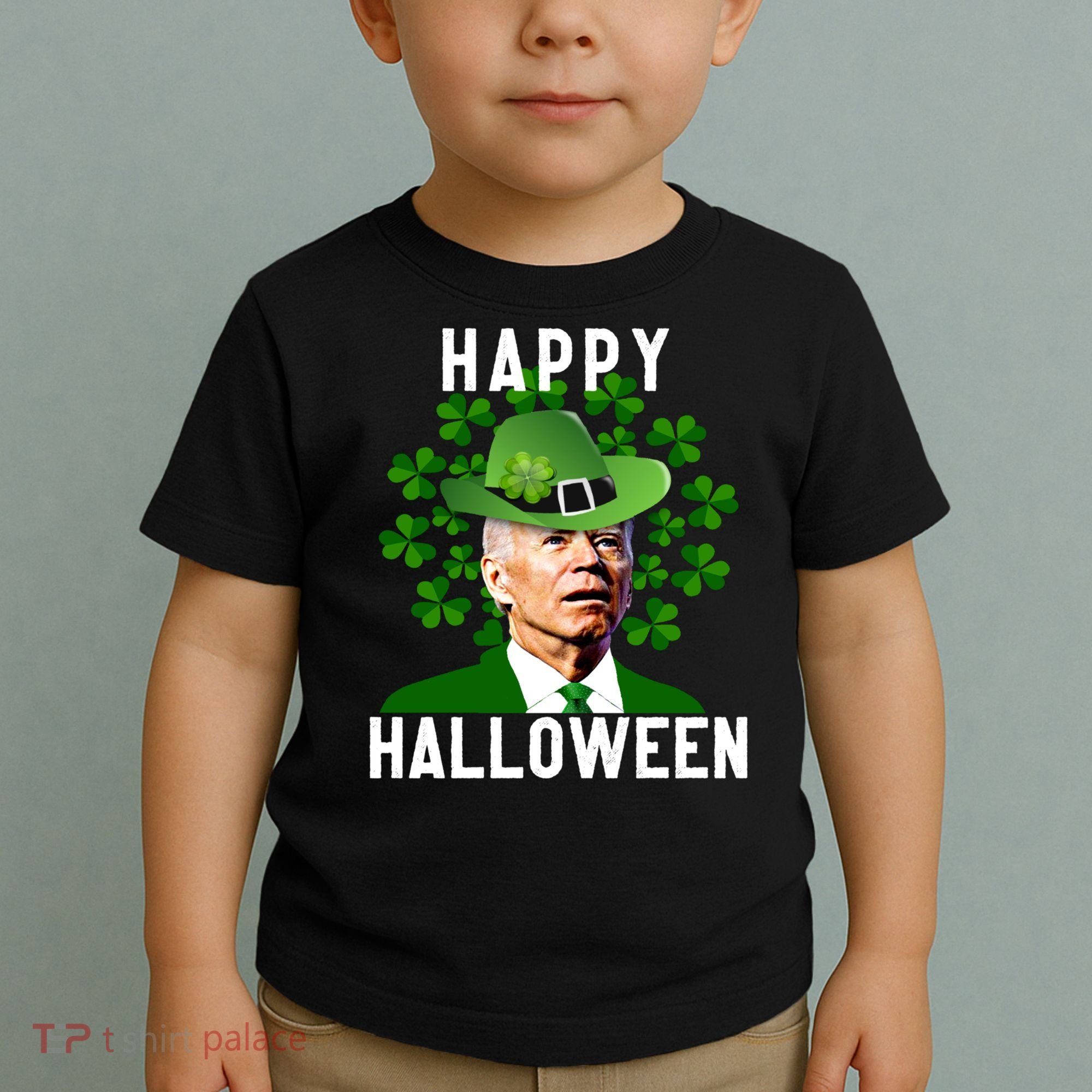 Funny Joe Biden St Patricks Day Confused Halloween Biden Toddler T-Shirt