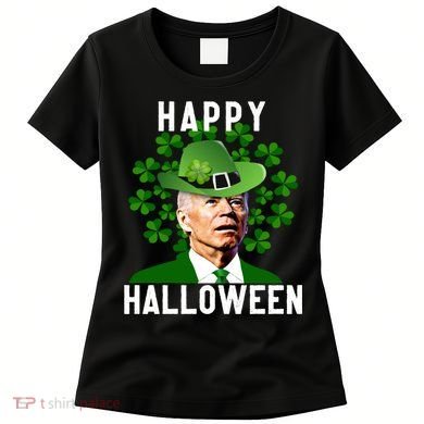 Funny Joe Biden St Patricks Day Confused Halloween Biden Women's T-Shirt