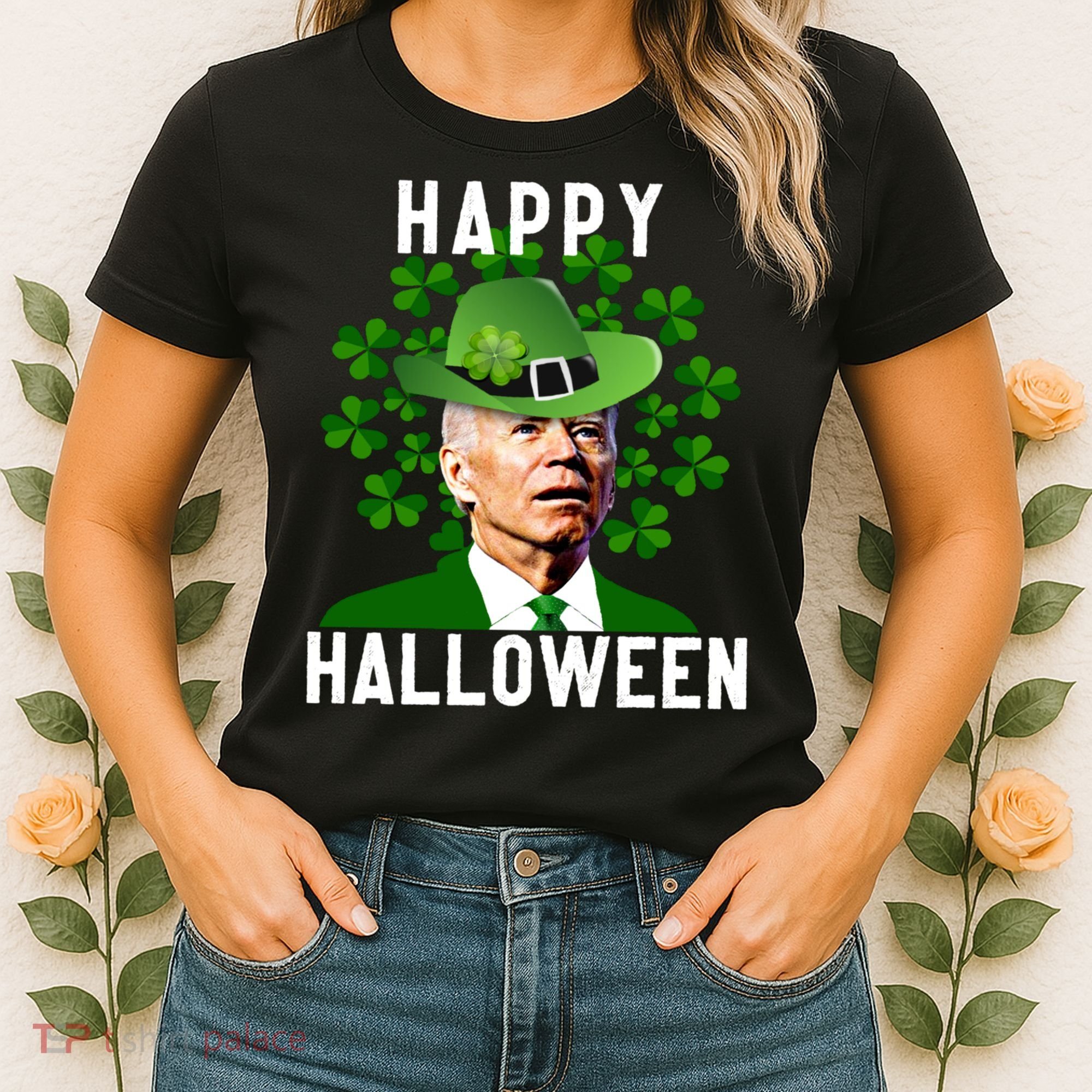 Funny Joe Biden St Patricks Day Confused Halloween Biden Women's T-Shirt