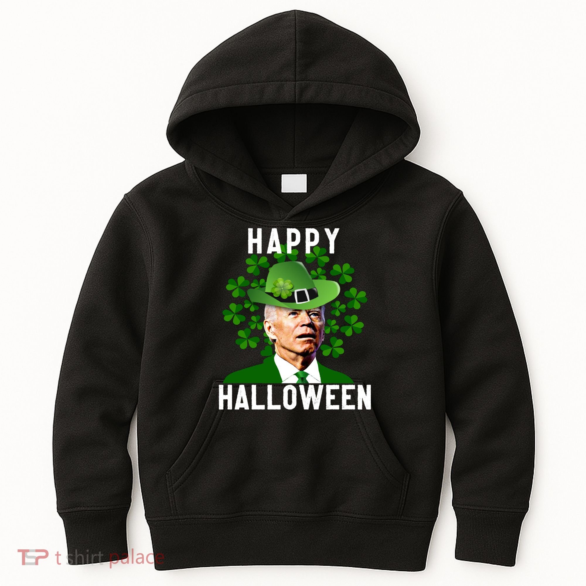 Funny Joe Biden St Patricks Day Confused Halloween Biden Kids Hoodie