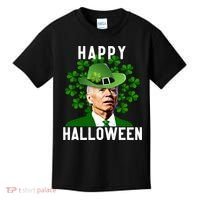 Funny Joe Biden St Patricks Day Confused Halloween Biden Kids T-Shirt thumb 0