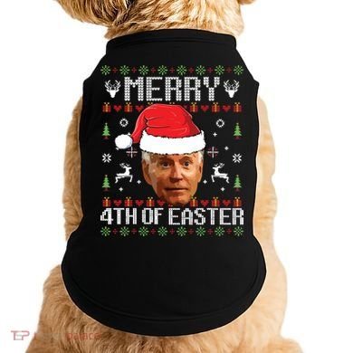 Funny Joe Biden Ugly Christmas Sweater Doggie Tank