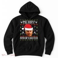 Funny Joe Biden Ugly Christmas Sweater Hoodie thumb 0