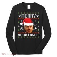 Funny Joe Biden Ugly Christmas Sweater Long Sleeve Shirt thumb 0