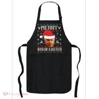 Funny Joe Biden Ugly Christmas Sweater Apron thumb 0