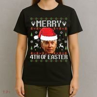 Funny Joe Biden Ugly Christmas Sweater T-Shirt thumb 4