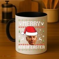 Funny Joe Biden Ugly Christmas Sweater Coffee Mug thumb 4
