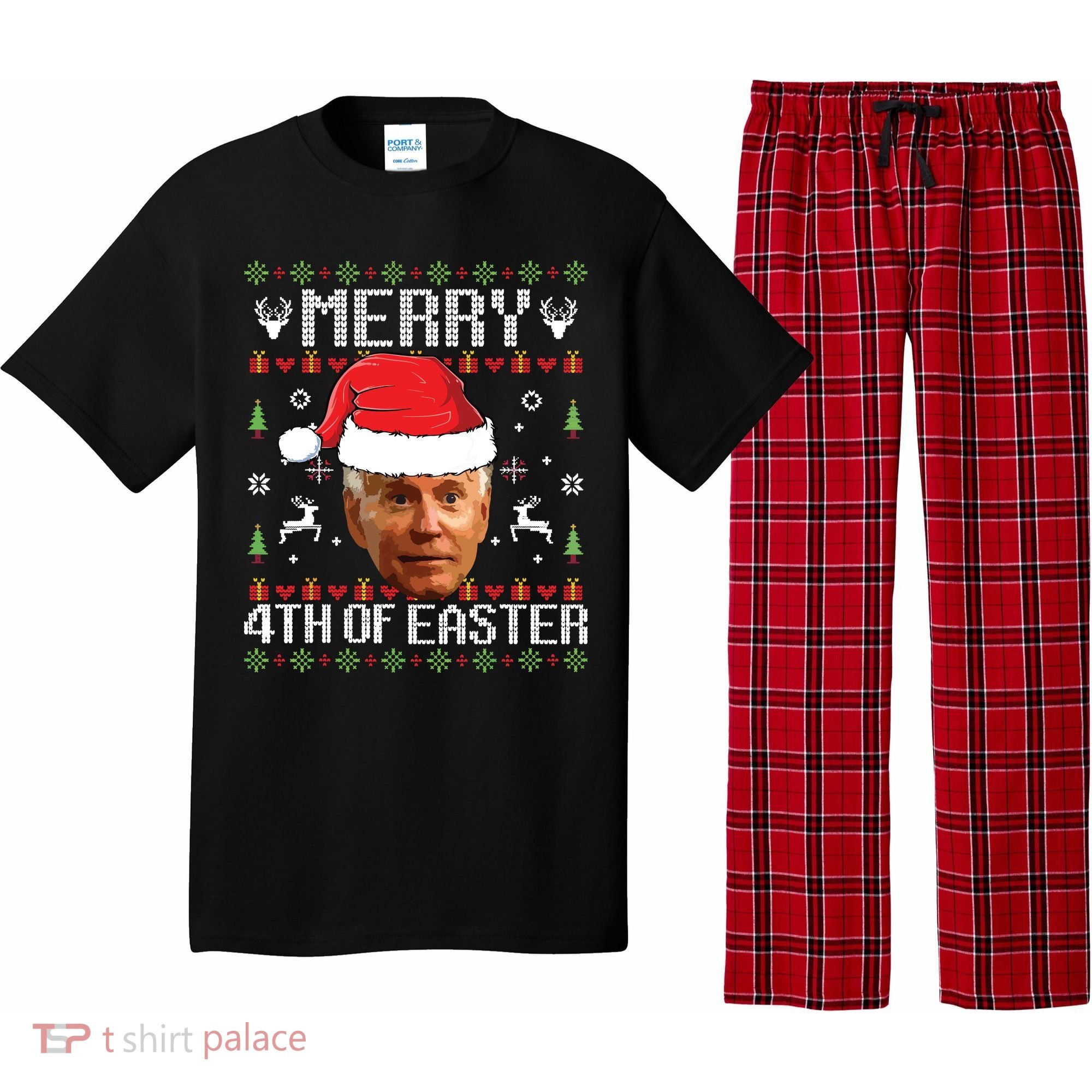 Funny Joe Biden Ugly Christmas Sweater Pajama Set