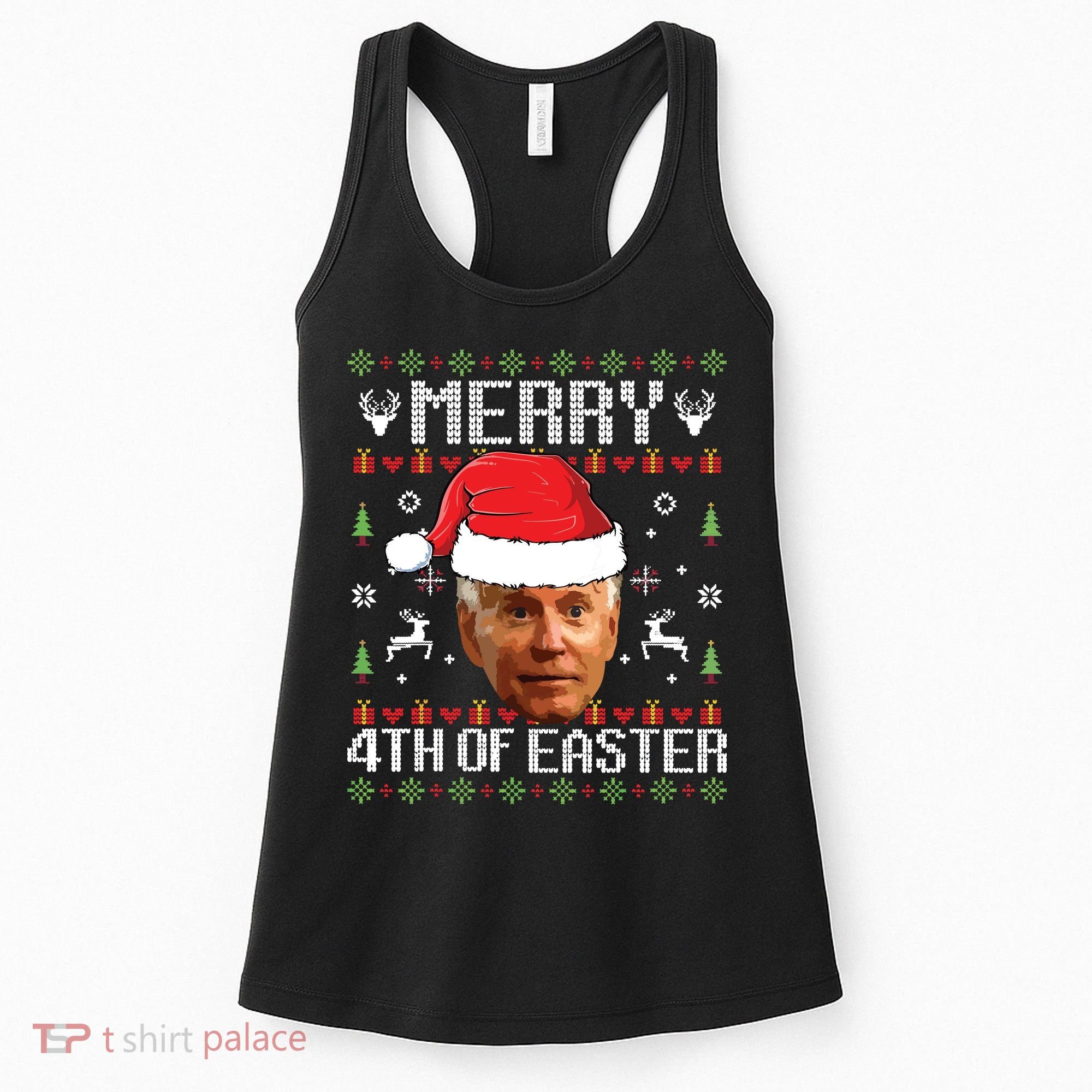 Funny Joe Biden Ugly Christmas Sweater Women's Tank Top